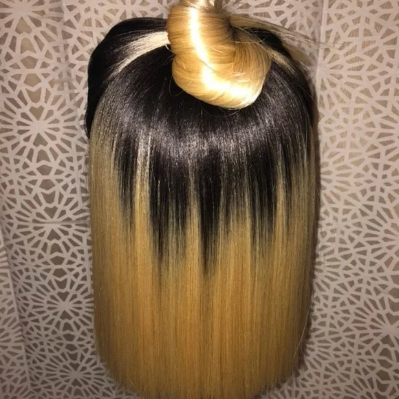 14” Blonde LACEFRONT MIDDDLEPART YAKI Bob Wig *NEW 14in Lace Front Ash Blonde Bob Wig – Kymm main image 3